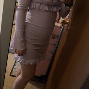 Elegant Ruffled Pink Dress